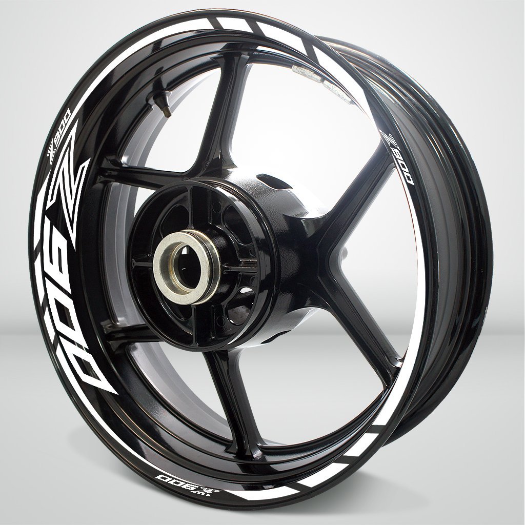 Gloss White Motorcycle Rim Wheel Decal Accessory Sticker Compatible with Kawasaki Z900