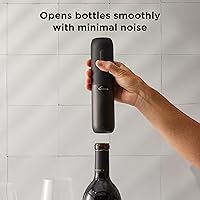 Vista 3 de Rabbit Sacacorchos eléctrico abridor de vino – Abrebotellas automático con botón pulsador, diseño compacto, abre botellas silenciosamente, se Negro