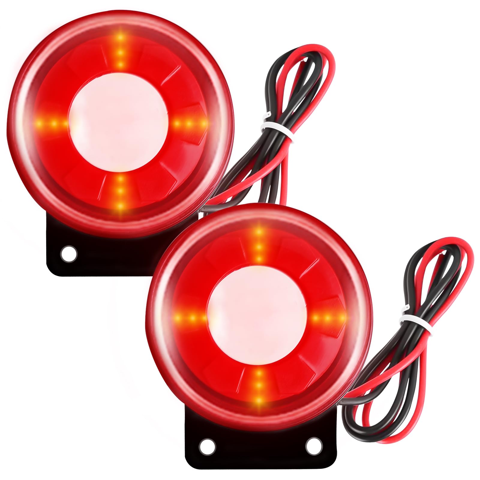Sistema de alarma de seguridad 120 dB sirena: 2 unidades de alarma electrónica para el hogar, mini luz de sonido, luz intermitente, 12 V, minisirena electrónica, sistema de alarma para sistemas de