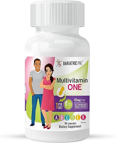 Miniatura 2 de BariatricPal Paquete de vitaminas bariátricas de 90 días (¡multivitamínico UNO 1 por día! Cápsula con 45 mg de hierro y citrato de calcio