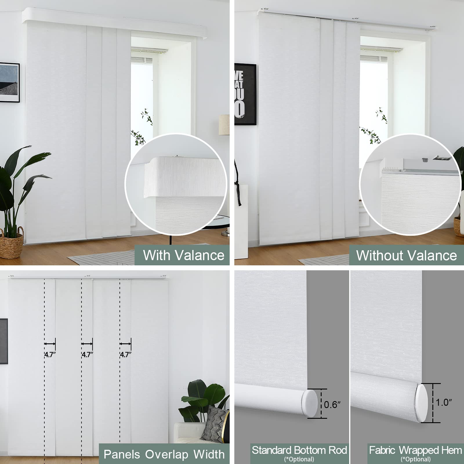 Yoolax Costom smart panel track blinds,motorized sliding panel blinds works with Alexa,fabric