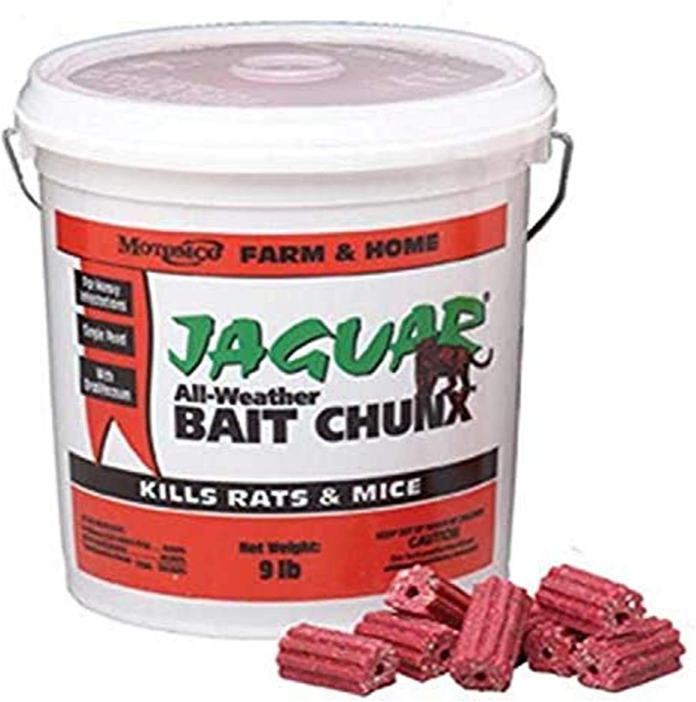 MOTOMCO Jaguar Mouse and Rat Bait Chunx/Pail, 9-Pound