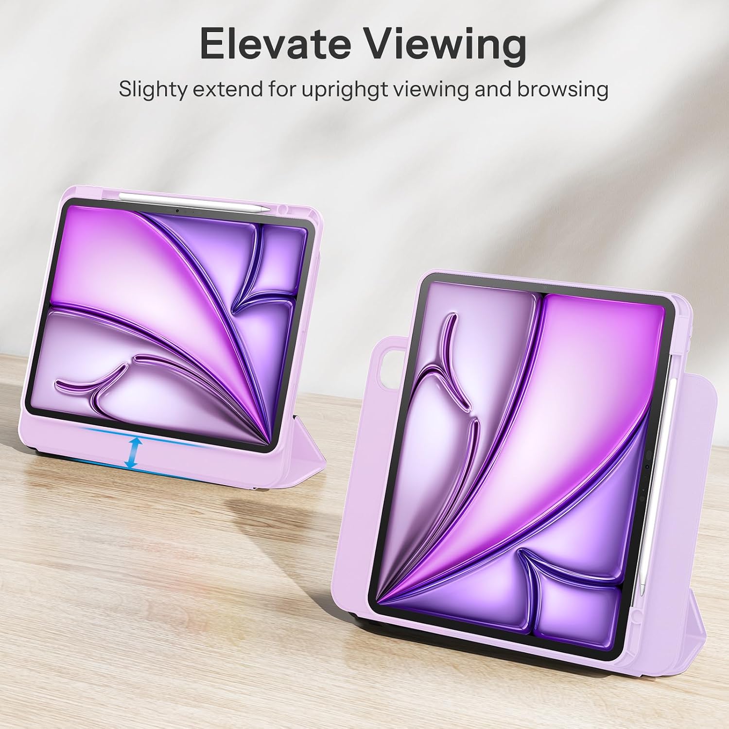 SPARIN Case for iPad Air 13 Inch M4/M3/M2, Removable Magnetic Cover -Purple | with Apple Pencil Holder, Portrait and Landscape Stand, Auto Wake/Sleep, for iPad Air 8th/7th/6th Generation