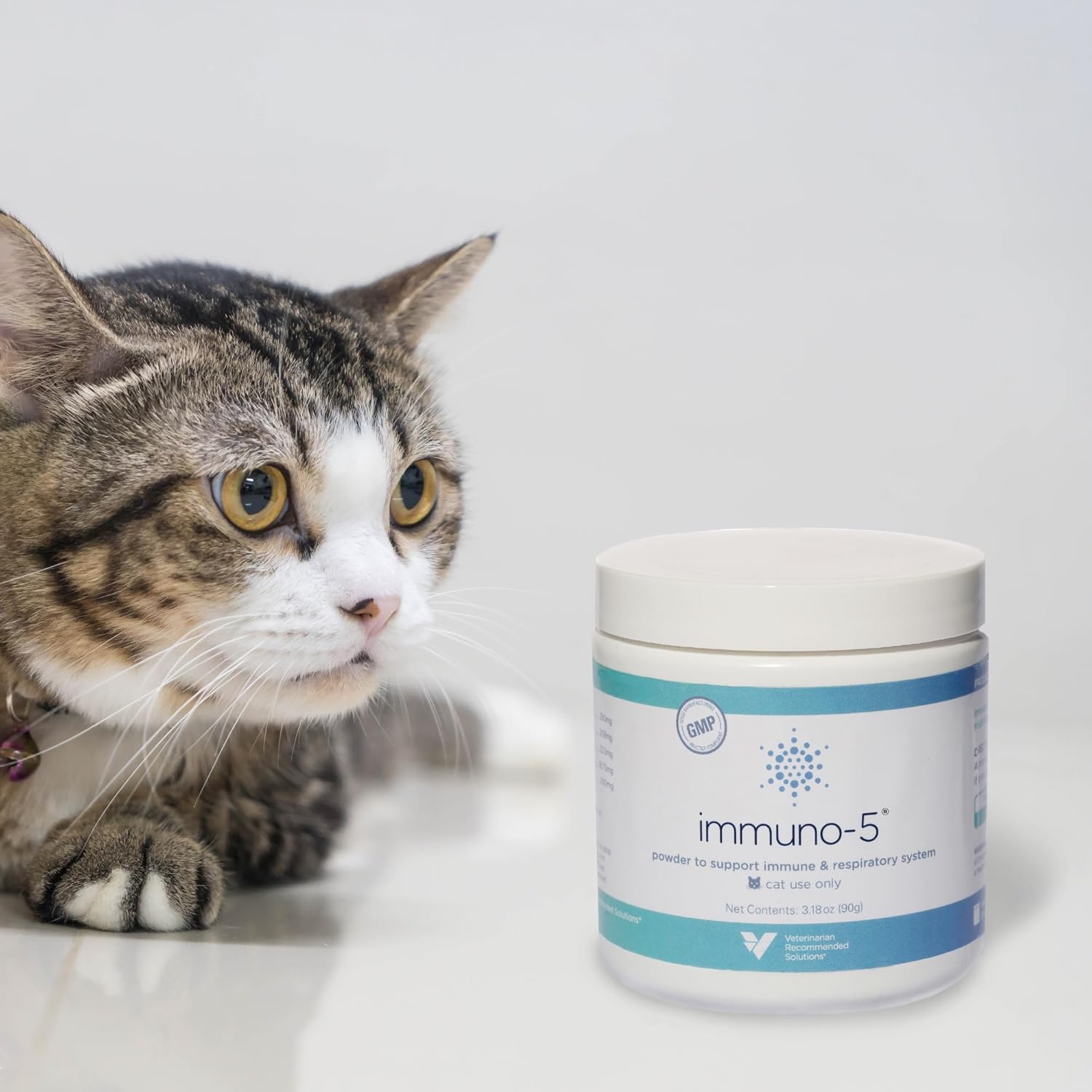 Immuno-5 Immune & Respiratory Support Powder for Cats from Veterinarian Recommended Solutions with L-Lysine, Omega-3 & Egg Yolk