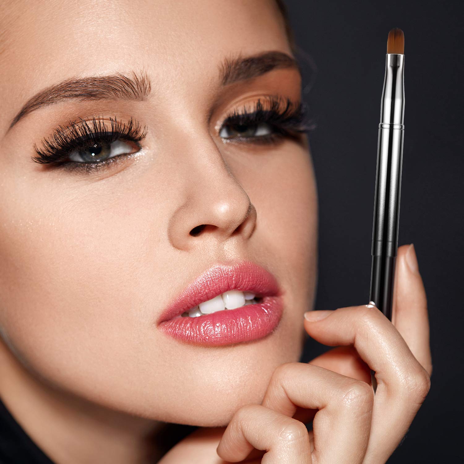 TOODOO Dual End Lip Brush Concealer Brushes 3 Pieces Retractable Lipstick Eyeshadow Foundation Makeup Brush Tool Applicators Set(Gradient Black, Gradient Red, Bright Pink) : Beauty & Personal Care