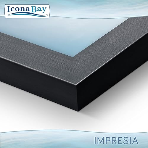 Miniatura 8 de Icona Bay Impresia Collection - Marco de fotos negro de 8 x 10 pulgadas, diseño moderno y simple, soporte de mesa y ganchos para colgar en la pared