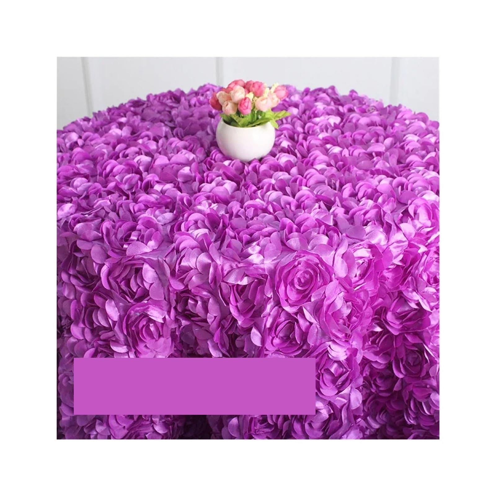 SHENJMAI Round Skirt Tablecloth Three Dimensional Rose Tablecloth, Petal Wedding, Modern Hotel(2)
