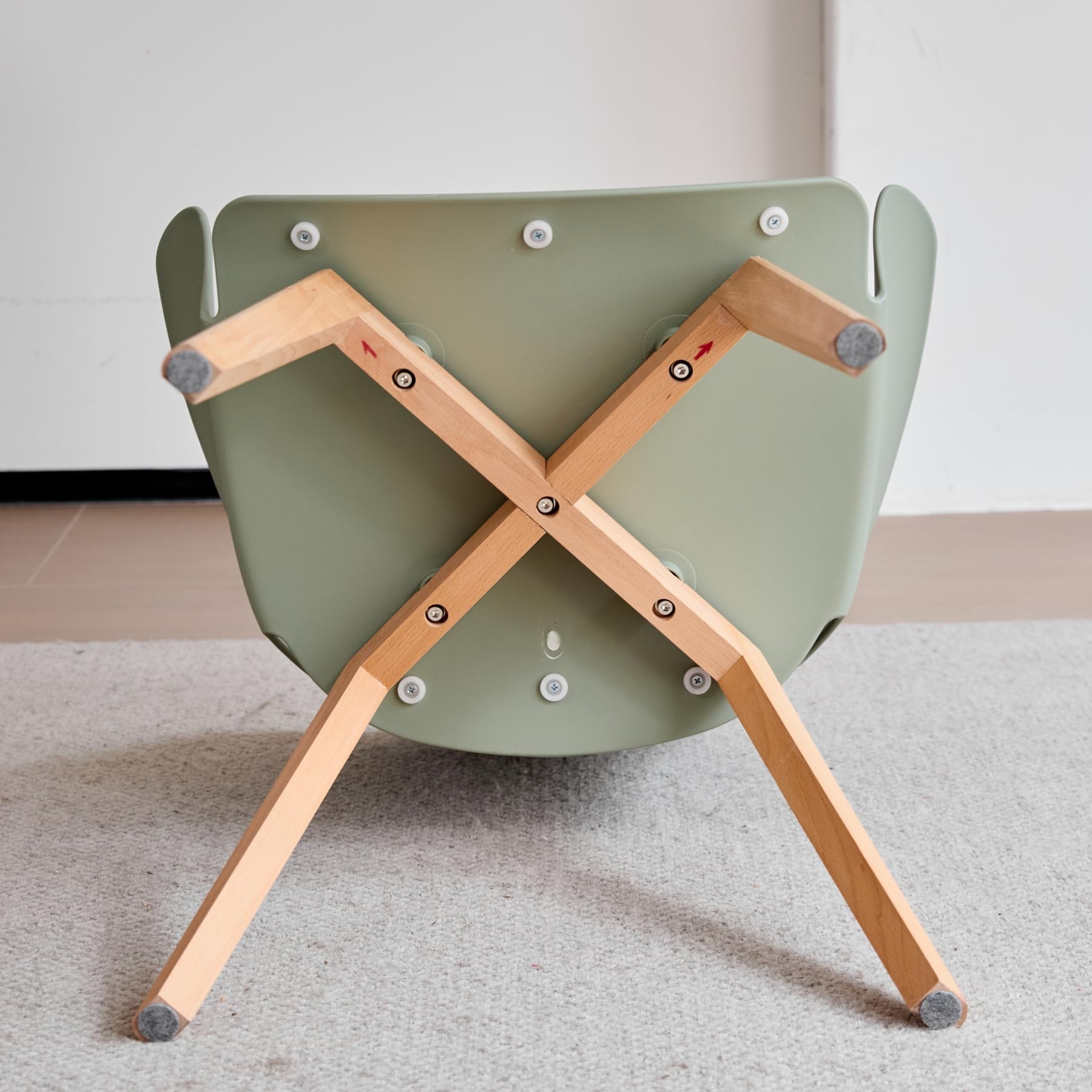 GrandCA HOME Set di 4 Sedie da Cucina Nordica Sedia da Pranzo con Gambe in Legno Massello, Sedie Imbottite per Camera da Letto, Soggiorno, Cucina,Miscela-2-N