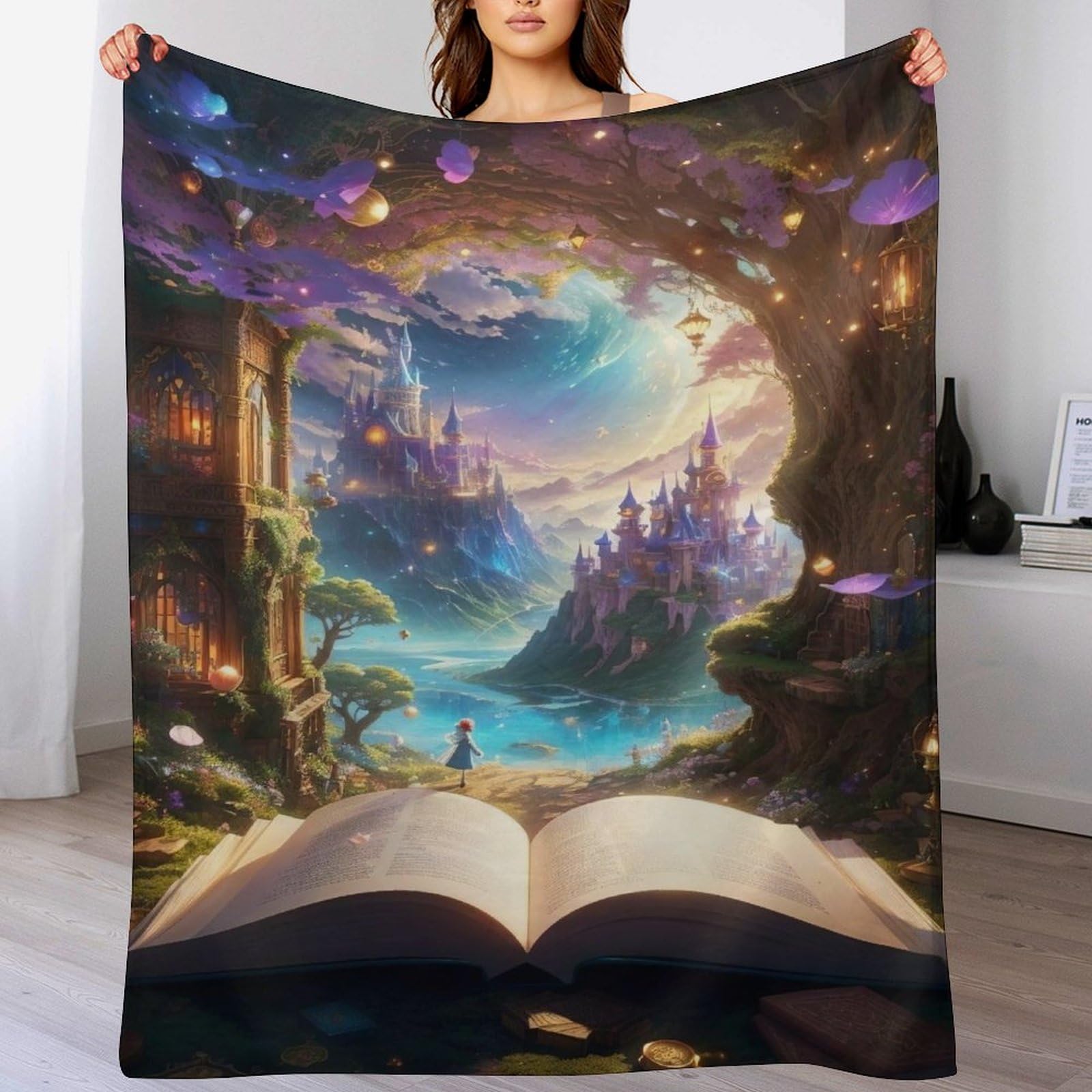 Couverture livre flanelle hypoallergénique plaid lit canapé enfant adulte