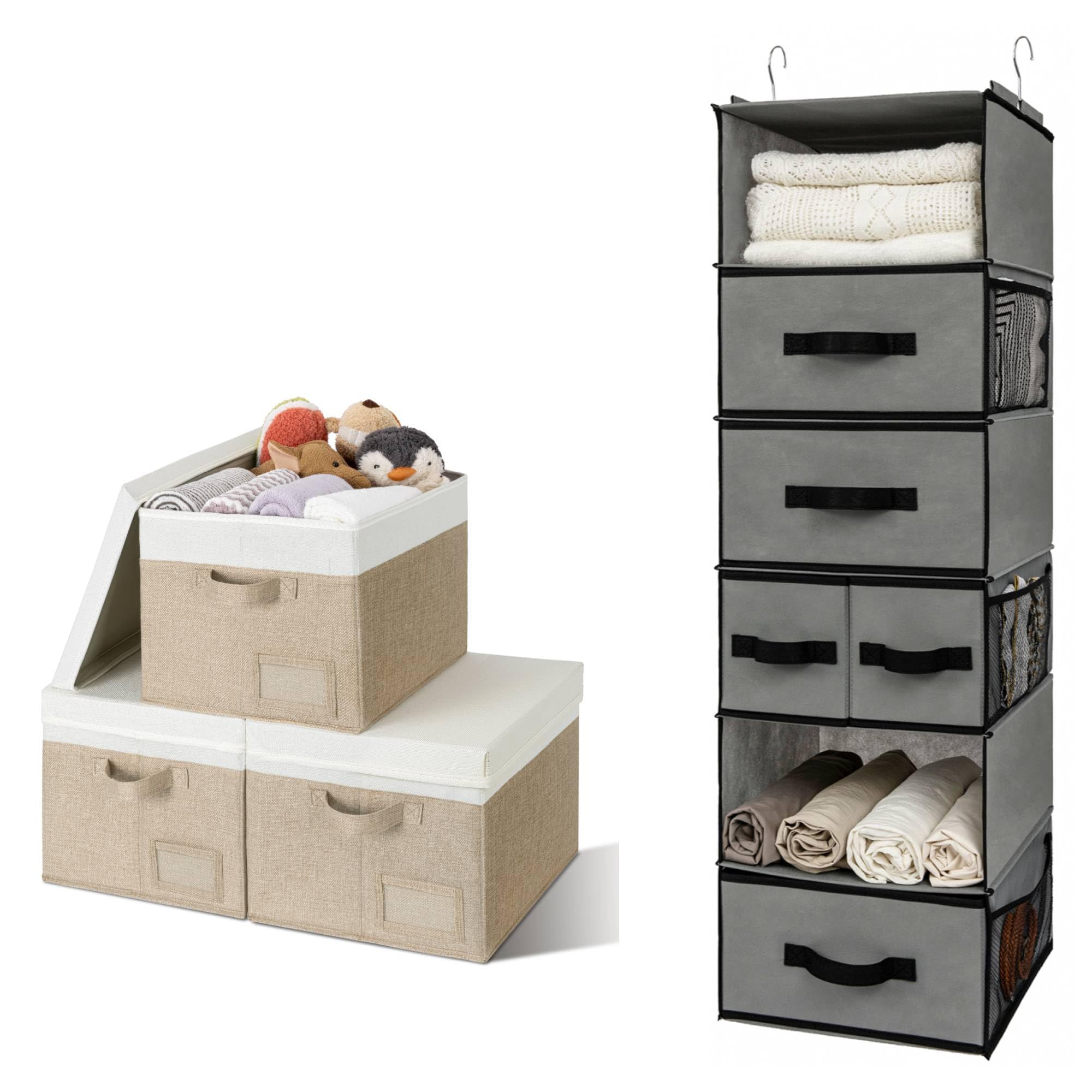 GRANNY SAYS Set di Scatole Portaoggetti con Coperchio e Organizzatore per Armadio a 6 ripiani