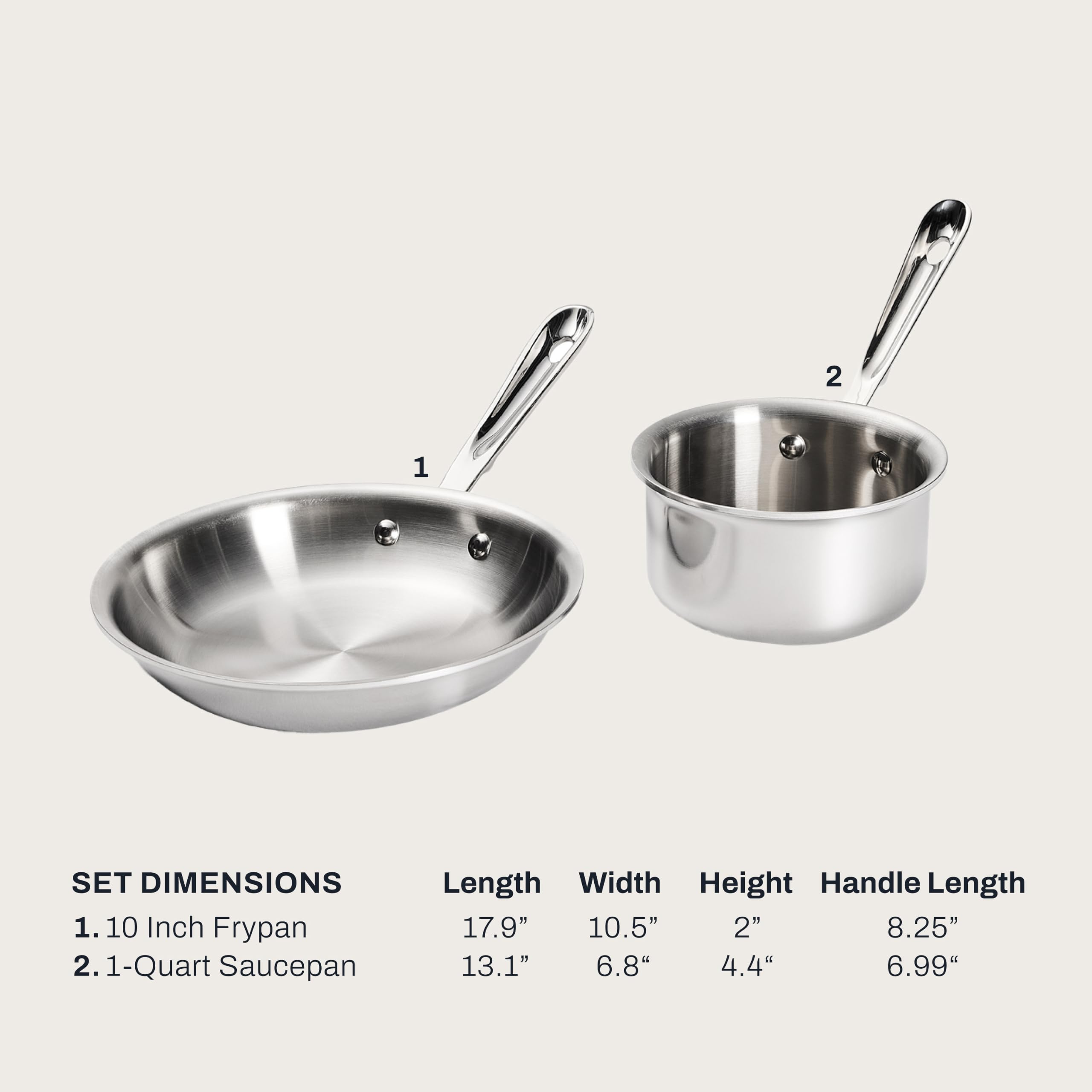 Amazon.com: All-Clad D3® Stainless Steel 2-Piece Cooking Set, Made