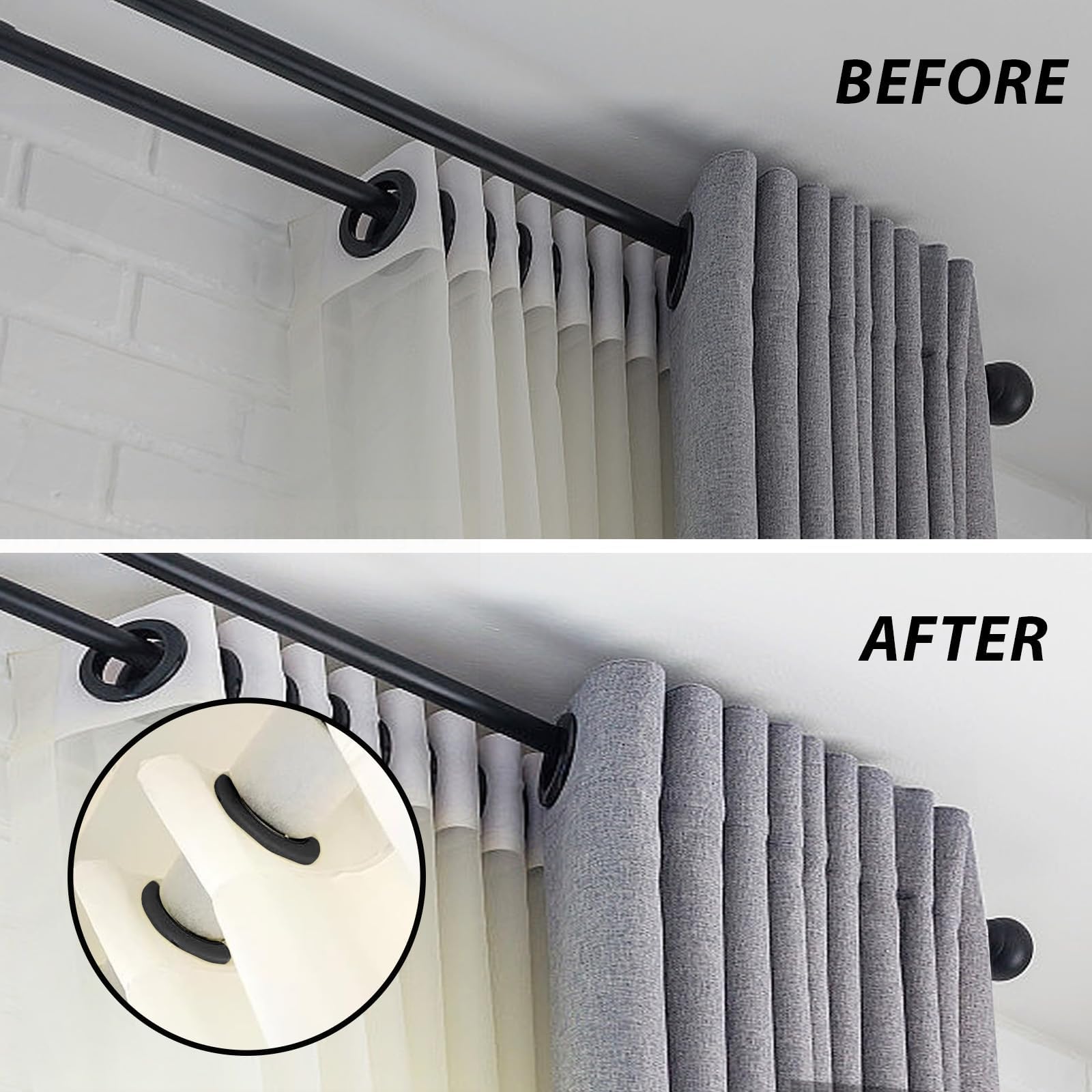 20Pcs Eyelet Curtain Spacers Divider Foam - Image 3