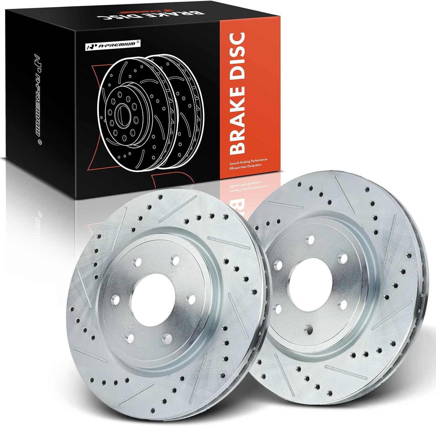 A-Premium 11.65 inch (295.8mm) Front Drilled and Slotted Disc Brake Rotors Compatible with Select Nissan and Suzuki Models - Frontier 2005-2019, Pathfinder 2005-2012, Xterra, Equator, 4.0L, 2-PC Set