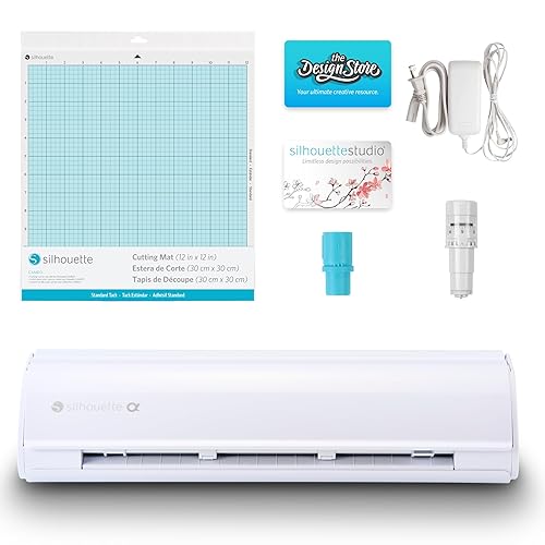 Miniatura 10 de Silhouette Cameo 4 Paquete blanco con kit de inicio de vinilo, kit de inicio de transferencia de calor, 2 Autoblade 2, paquete de 24 bolígrafos, kit