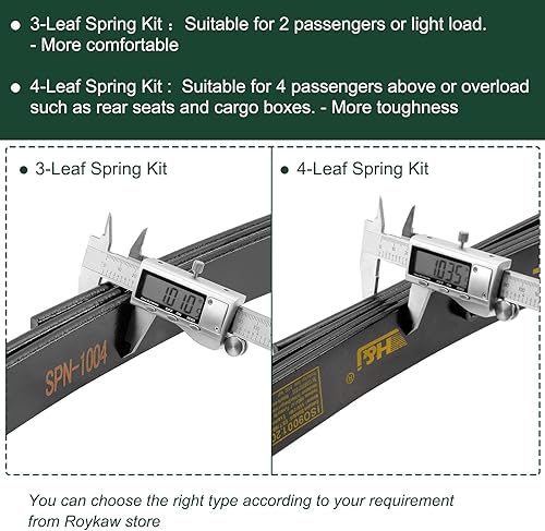 Miniatura 3 de Roykaw EZGO TXT Kit de muelles de hoja trasera resistente para carrito de golf con bujes para EZGO TXT 1994-2013 OEM #