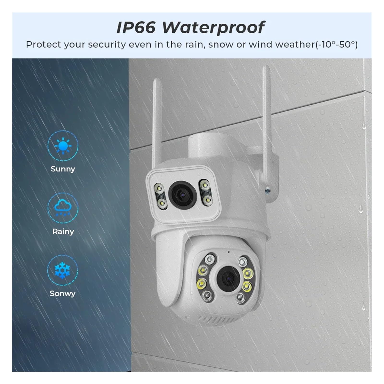 Telecamera di Sorveglianza, Telecamera PTZ 4K 8MP esterna Dual Lens 4MP 4X Zoom digitale AI IP con tracciamento automatico CCTV Audio Video Sorveglianza