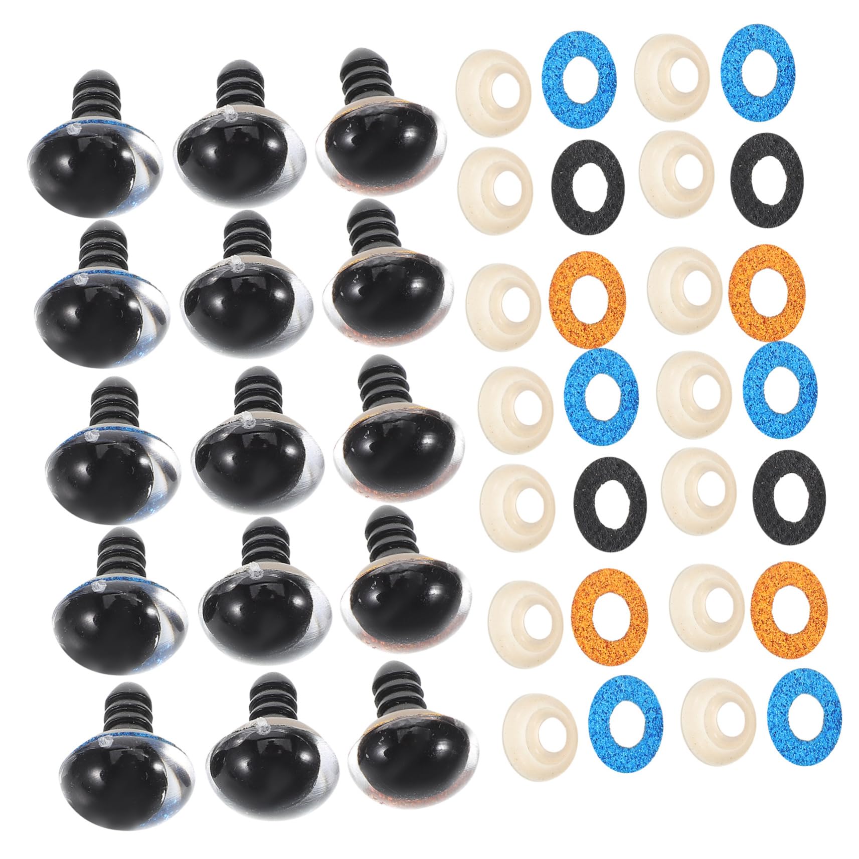 Veemoon Eyes for Stuffed Animals 30pcs Plastic Craft Eyes DIY Safety for Crocheting Multicolor Toy