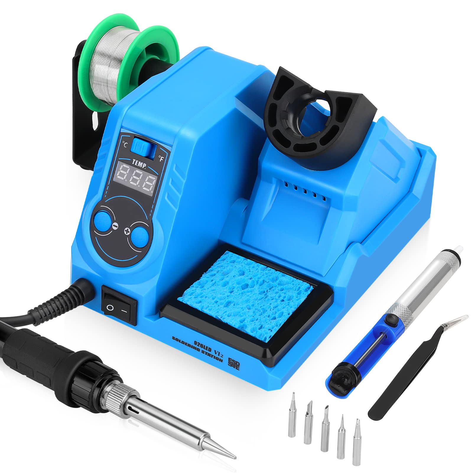 Soldering Station, 130w Fast Heating Soldering Iron Kit with Intelligent Temperature Control 194°F~8