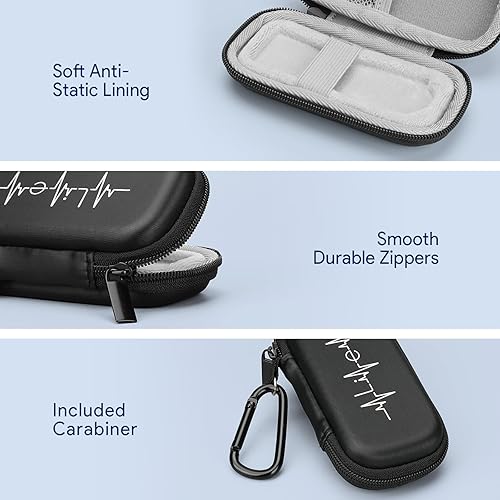 Vista 9 de Funda para AliveCor kardia Monitor de corazón móvil EKG/Wireless 6-Lead EKG, estuche de viaje Funda protectora Bolsa de almacenamiento Negro