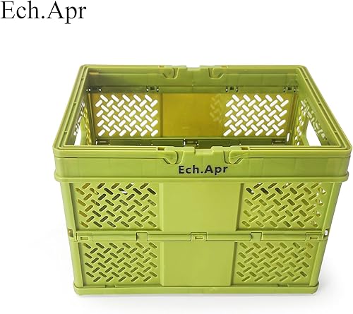 Miniatura 3 de Ech.Apr Cesta de plástico para organización de almacenamiento de escritorio, mini caja apilable con asa de transporte, cesta plegable para el hogar,