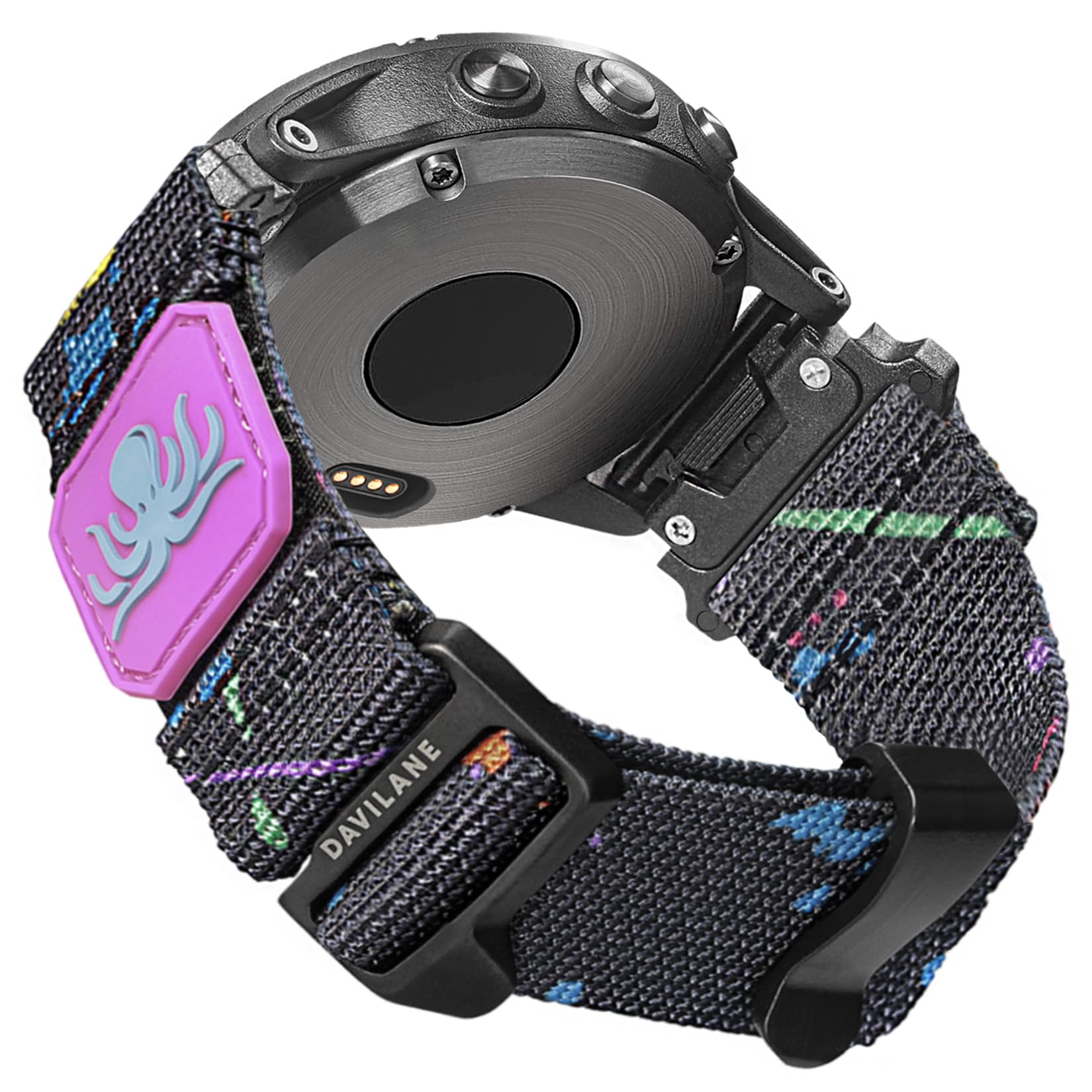 20mm Military Nylon Watch Band Compatible with Garmin Fenix 8 AMOLED 43mm/Fฤnix 7S Pro/6S/6S Pro/6S Solar/5S/Descent Mk 1/2S,Rugged Camo Sport Strap with Pattern for Hiking Camping for Men Women