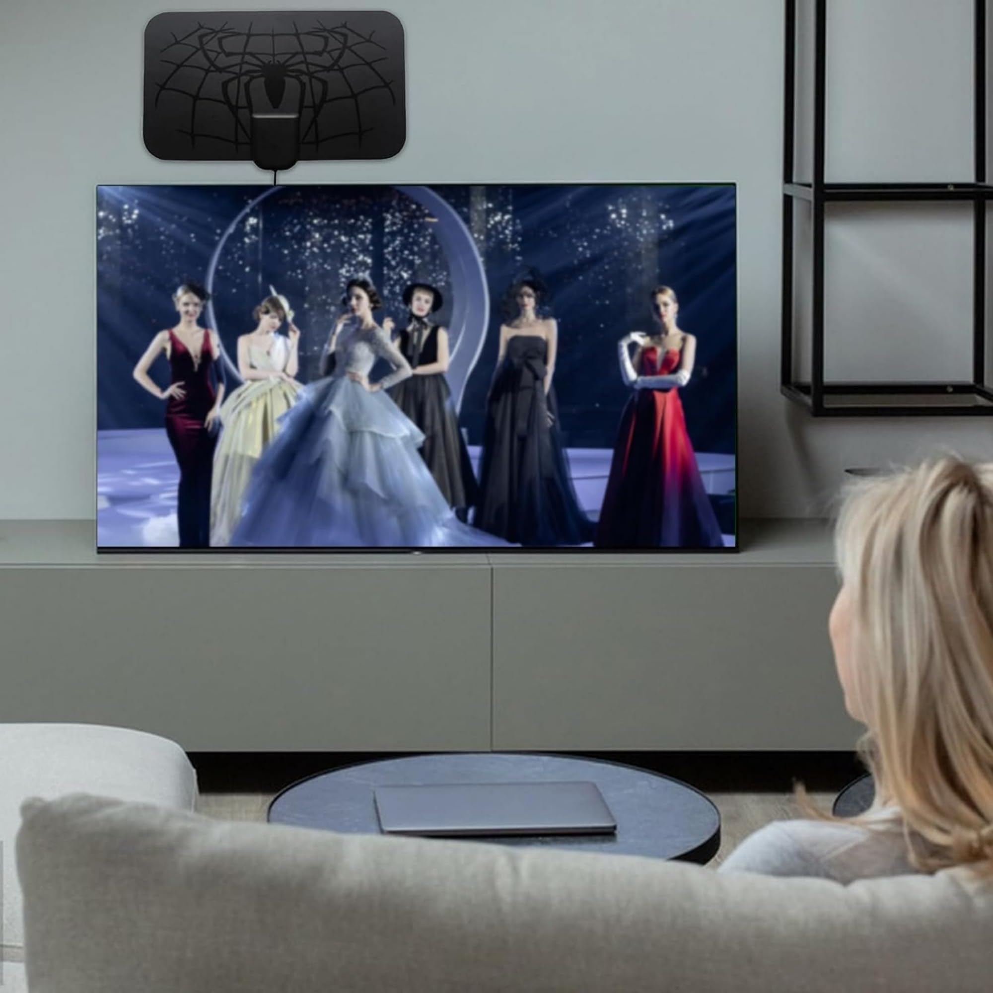 Antenna TV, Antenna TV Interna HDTV Digitale 250+ Miglia Amplificata con Amplificatore di Segnale Support 4K HD/VHF/UHF per Home Smart Televisione/Radio