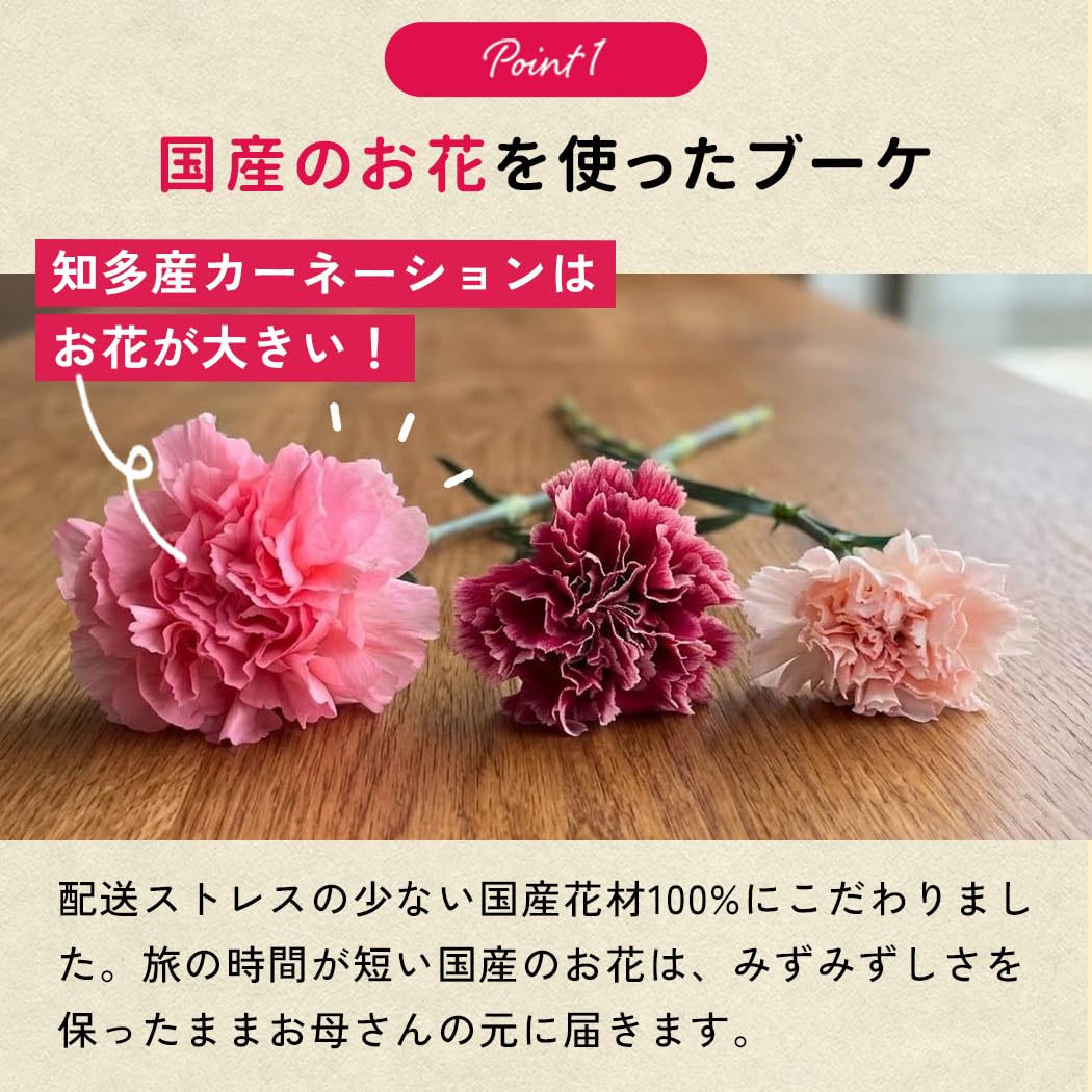 【そのまま飾れる】 母の日 花束 フラワーアレンジメント パステルプティ メッセージカード付き 花 カーネーション バラ ブーケ 母の日ギフト 選べる プレゼント 日本花キ流通 - 5