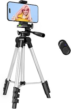 Infomax Phone Tripod – 33-110cm Foldable Tripod Phone Holder, 360° Swivel Head, Bluetooth Controlled Selfie Stick, iOS/Android Compatible, Available with Camera and GoPro