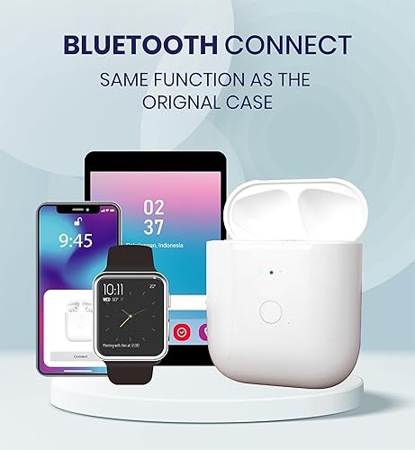 Miniatura 5 de Funda de carga inalámbrica y con cable para AirPods de 1 y 2 generación con batería integrada de 550 mAh para carga rápida, emparejamiento Bluetooth