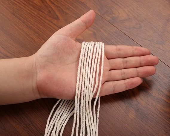 Macrame Cord 2mm x 200m Natural Cotton Rope - Soft Colored Yarn for Plant Hanger, Wall Hanger, Dreamcatcher (Beige)