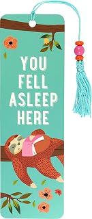 Peter Pauper Press 'You Fell Asleep Here' Sloth Beaded Bookmark - Cute Colorful Book Marker with Tassel & Ruler