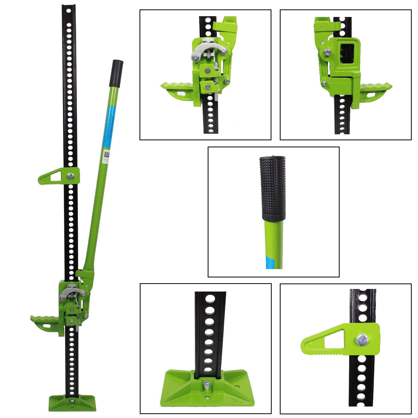 TRUTZHOLM Farm Jack Wagenheber 150 cm 60 Zoll Offroad 3 t mit Plattform | Hubhöhe 11–130 cm, Unterlegplatte 28 x 28 cm, großer Hebelarm, Stahlgestell, fertig montiert, Gesamtgewicht ca. 16,3 kg