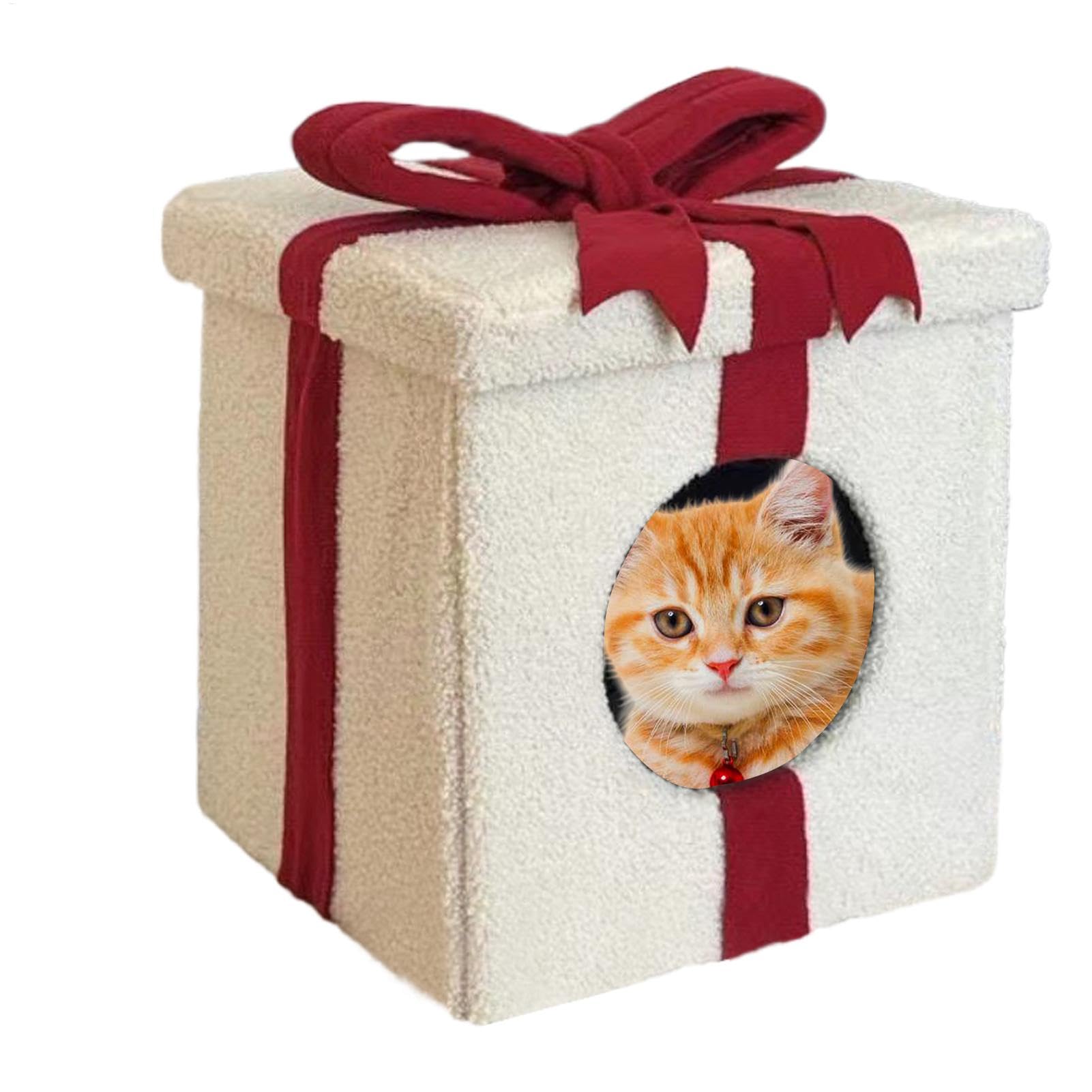 per gatti, case per gatti Casa per gatti chiusa | Cuccia per gatti pieghevole per interni, a forma di scatola, elegante e calda, per animali domestici, per l'inverno