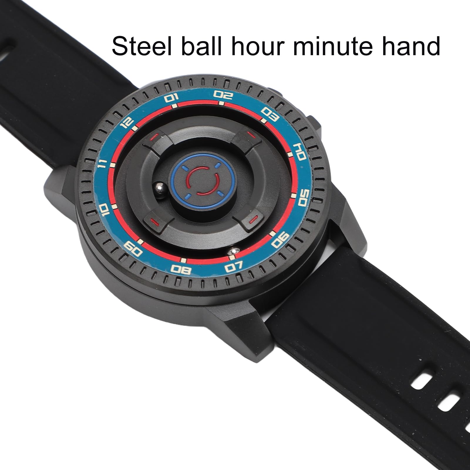 Pilipane Orologio in sospensione magnetica innovativa orologio da polso in quarzo impermeabile fresco per coppie design unisex con guscio nero con shell forte e display a specchio 41mm