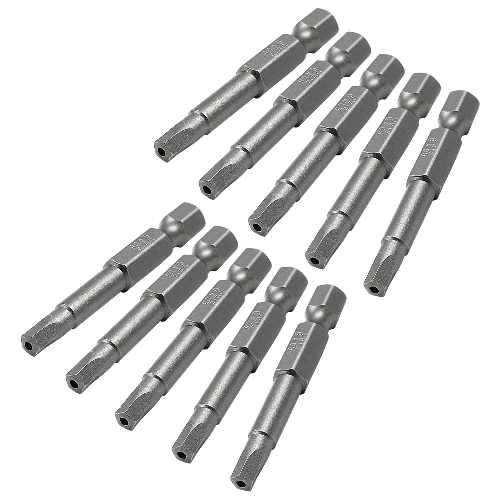 10Pcs Magnetic Pentagon Head Screwdriver Bits 1/4" Hex Shank Security Tamper Proof 5 Point Driver Bits S2 Steel 5-Sided Star Bits Set, 2 Inch (50mm), G4.05