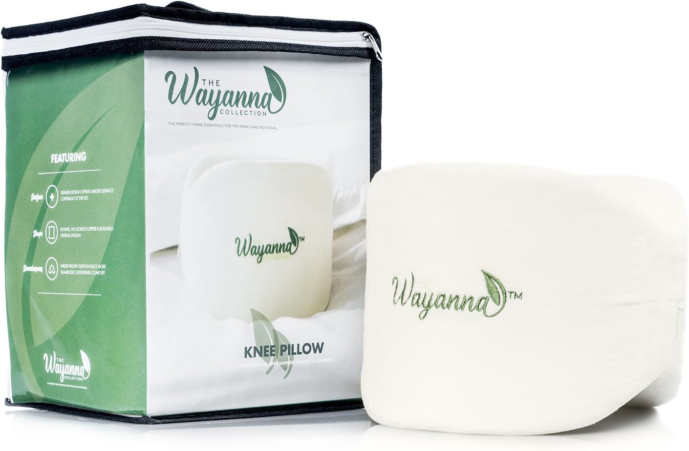 Back Pain Relief Knee Pillow: Contoured Orthopedic Memory Foam Side Sleeper and Pregnancy Wedge Pillows for Sciatic Nerve Joint Leg and Lower Back Aches