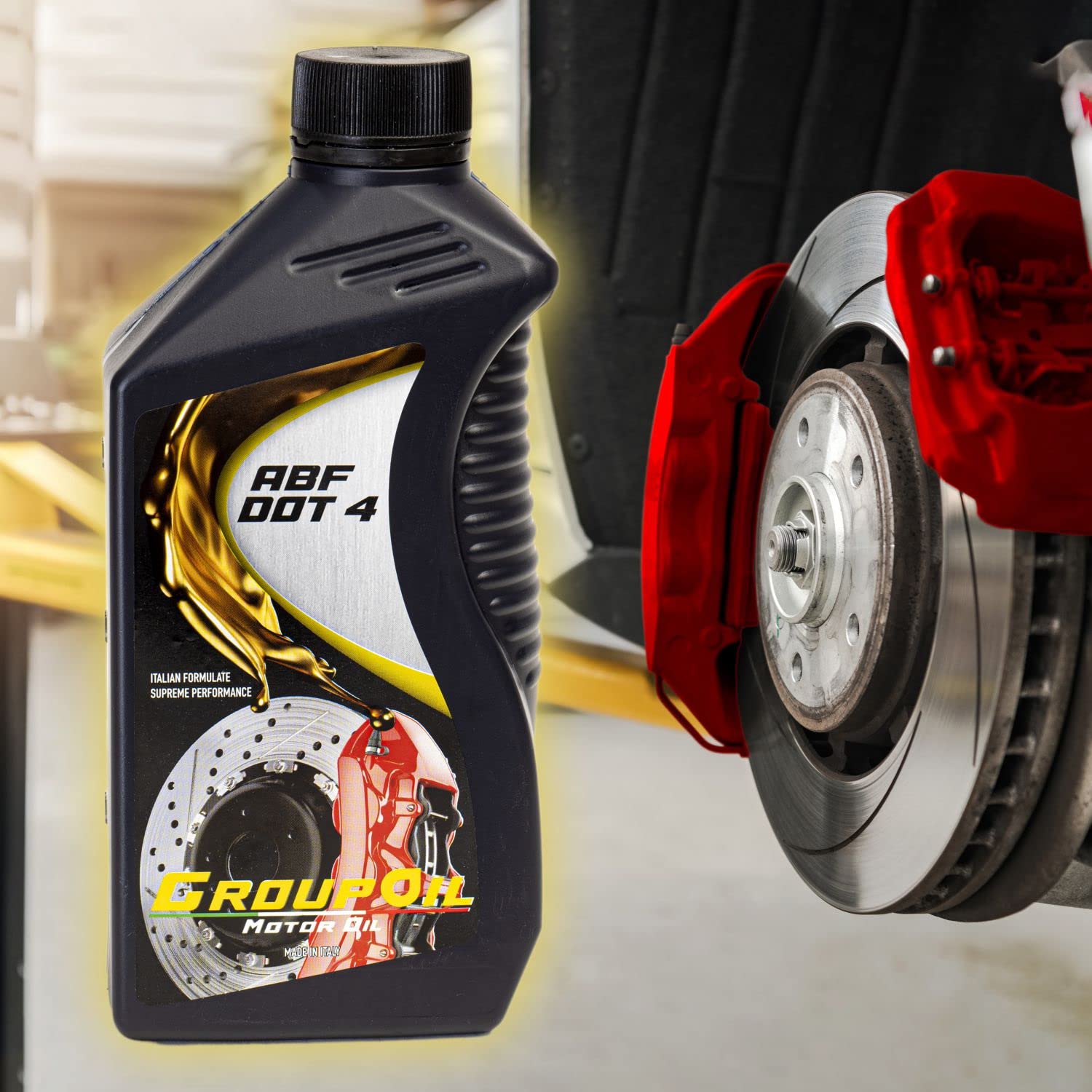 Lubrificanti GROUPOIL 5x1L ABF DOT 4 BF DOT4 e una miscela di poliglicoli ed alchileteri inibiti idonei all’uso nei sistemi frenanti di autovetture, autocarri, autobus e motoveicoli made in italy