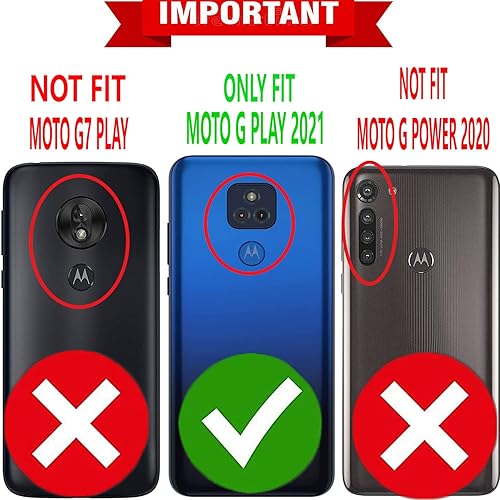 Miniatura 2 de STARSHOP Funda Moto G Play 2021 funda Motorola G Play 2021 con protector de pantalla de vidrio templado incluido billetera de piel sintética a