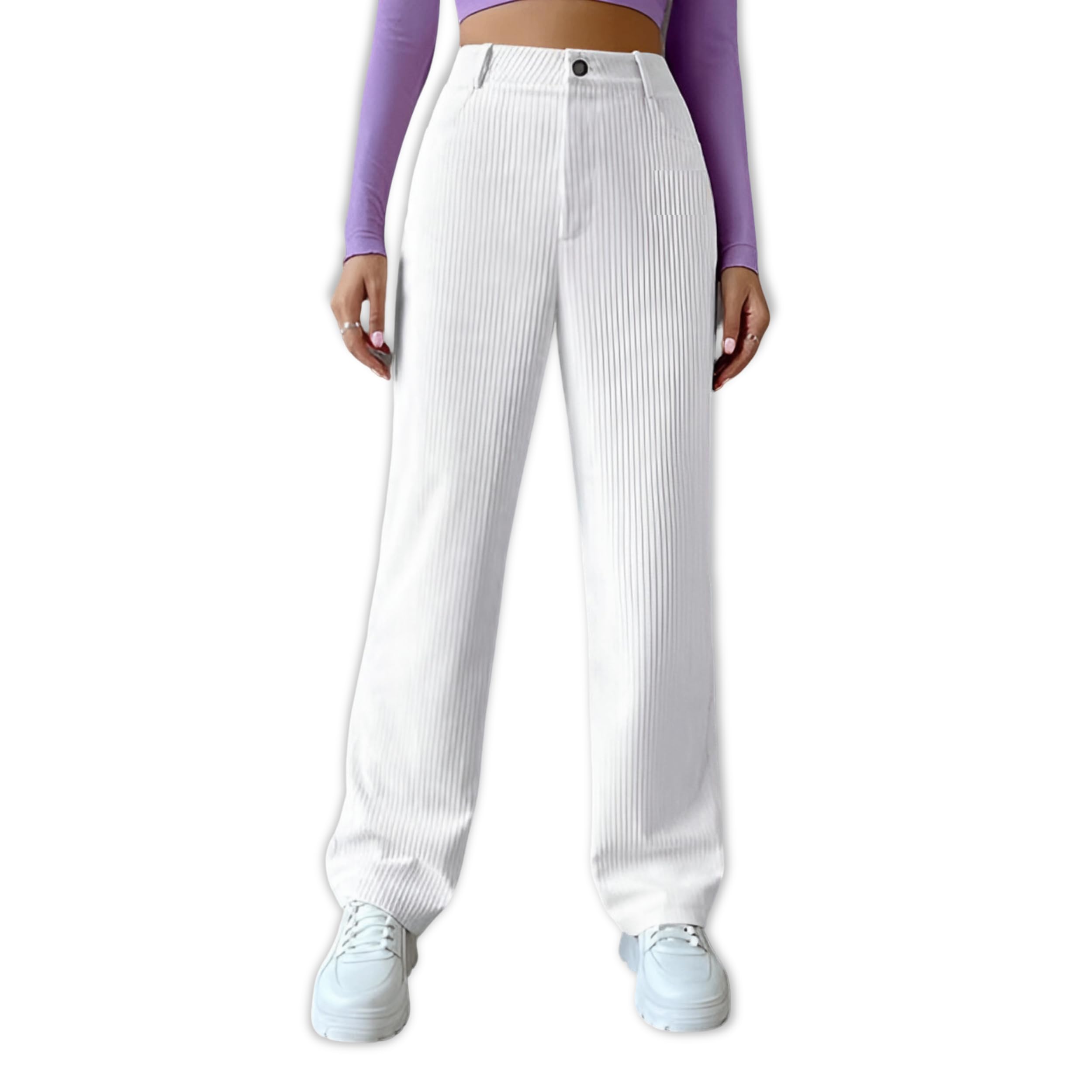 Women's High Waist Wide-Leg LycraBlend Pants with Soft, Stretchy Fabric and a Comfortable Loose Fit, Perfect for Casual-picture-23