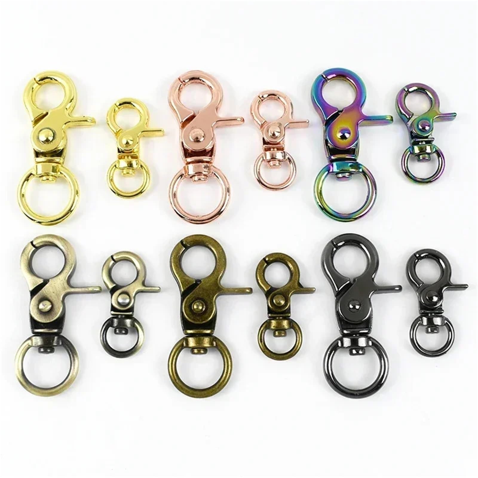 Ganchos De Metal Giratorio 5/10/20/30/40/50Pcs 10/13mm Small Carabiners Metal Buckles For Bag Strap Collar Swivel Lobster Clasp(Bronze-13mm,40Pcs)