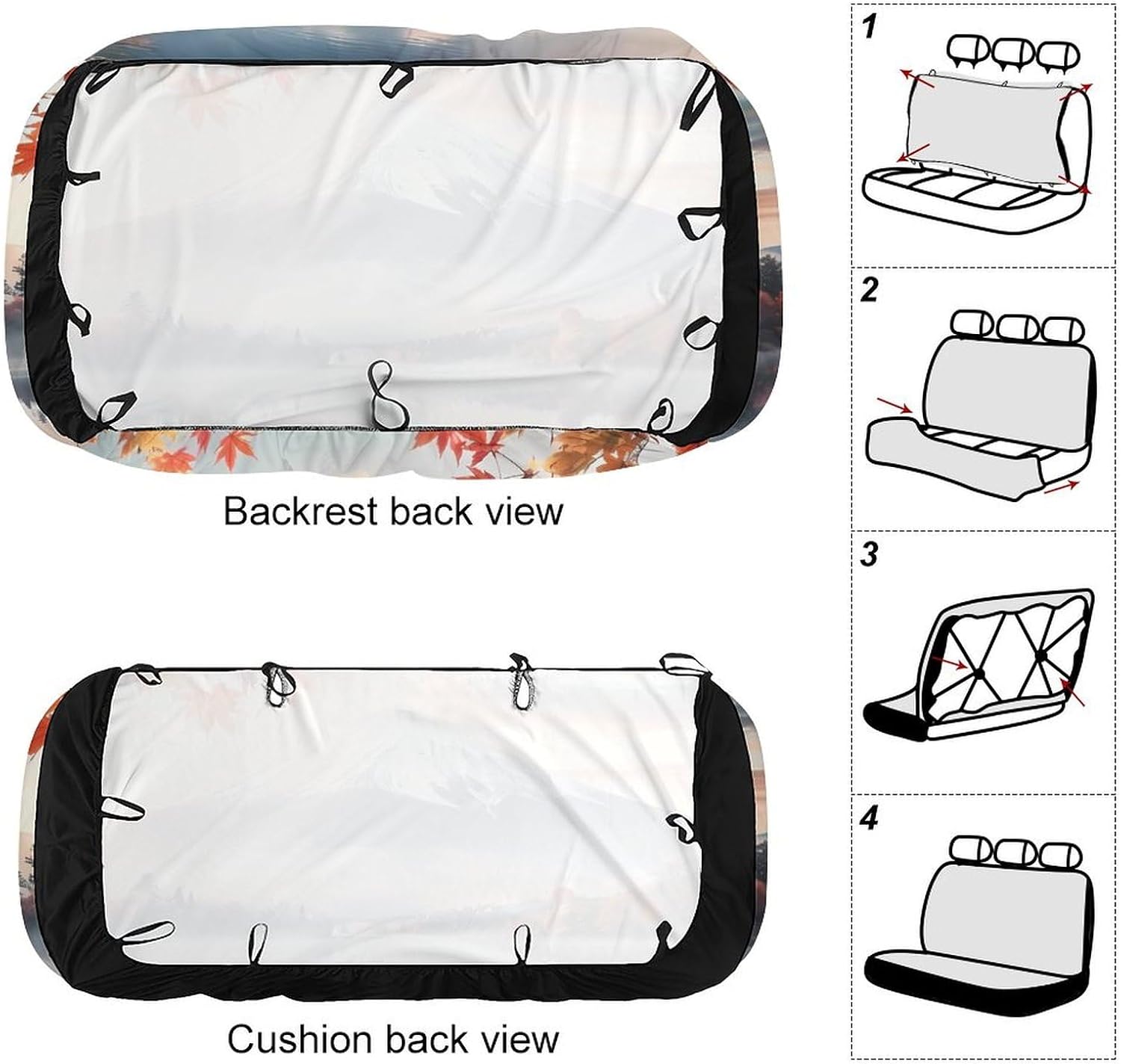 Fushi Ko Car Seat Cover Print Rear Bench Seat Cover Car Seat Protector Car Interior Accessories for Women Men