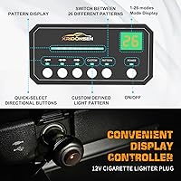 Vista 5 de XRIDONSEN Luces estroboscópicas de emergencia blancas y moradas, peligro de advertencia intermitente de seguridad, barra de luz