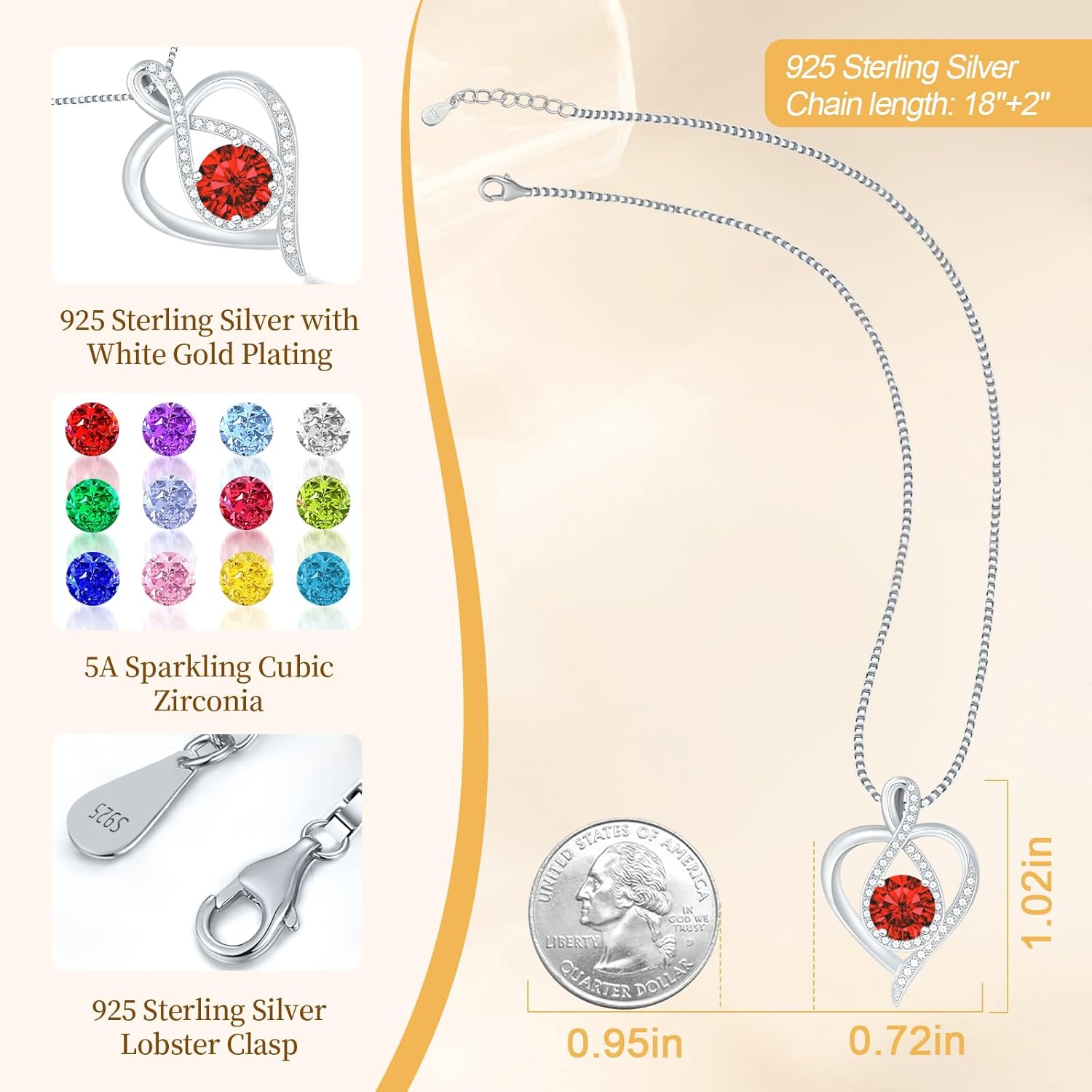 925 Sterling Silver Infinity Heart Necklace for Women, Rhodium Plated Cubic Zirconia Pendant Gift for Girlfriend Wife Mom - Anniversary Valentine's Day Birthday Present with Elegant Gift Box - Image 4