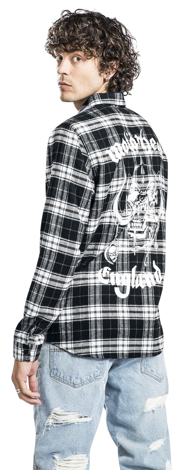 Motörhead England Homme Chemise Manches Longues Noir/Blanc Regular/Coupe Standard