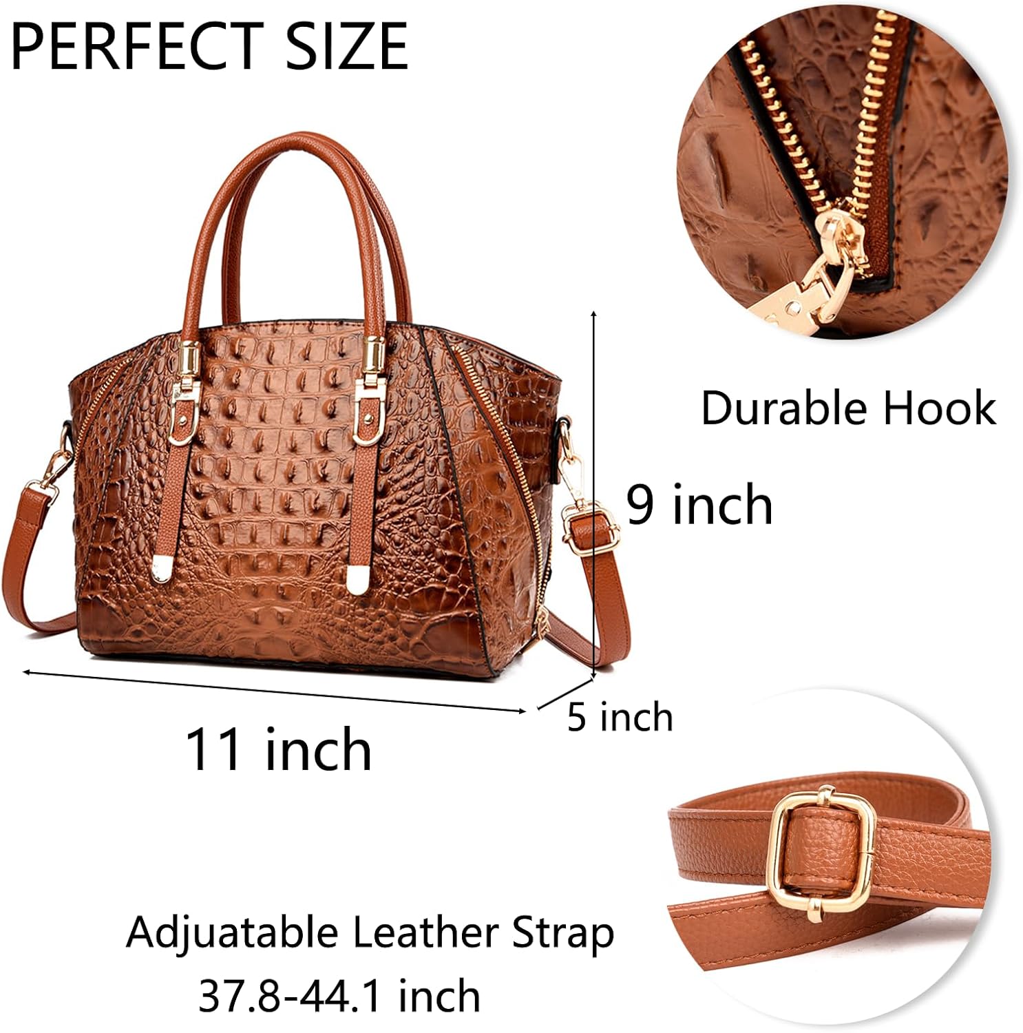 Trendy Crocodile Handbags for Women: Large Capacity Leather Handbag Crossbody Bags with Shoulder Strap Ideal Choice - Image 4