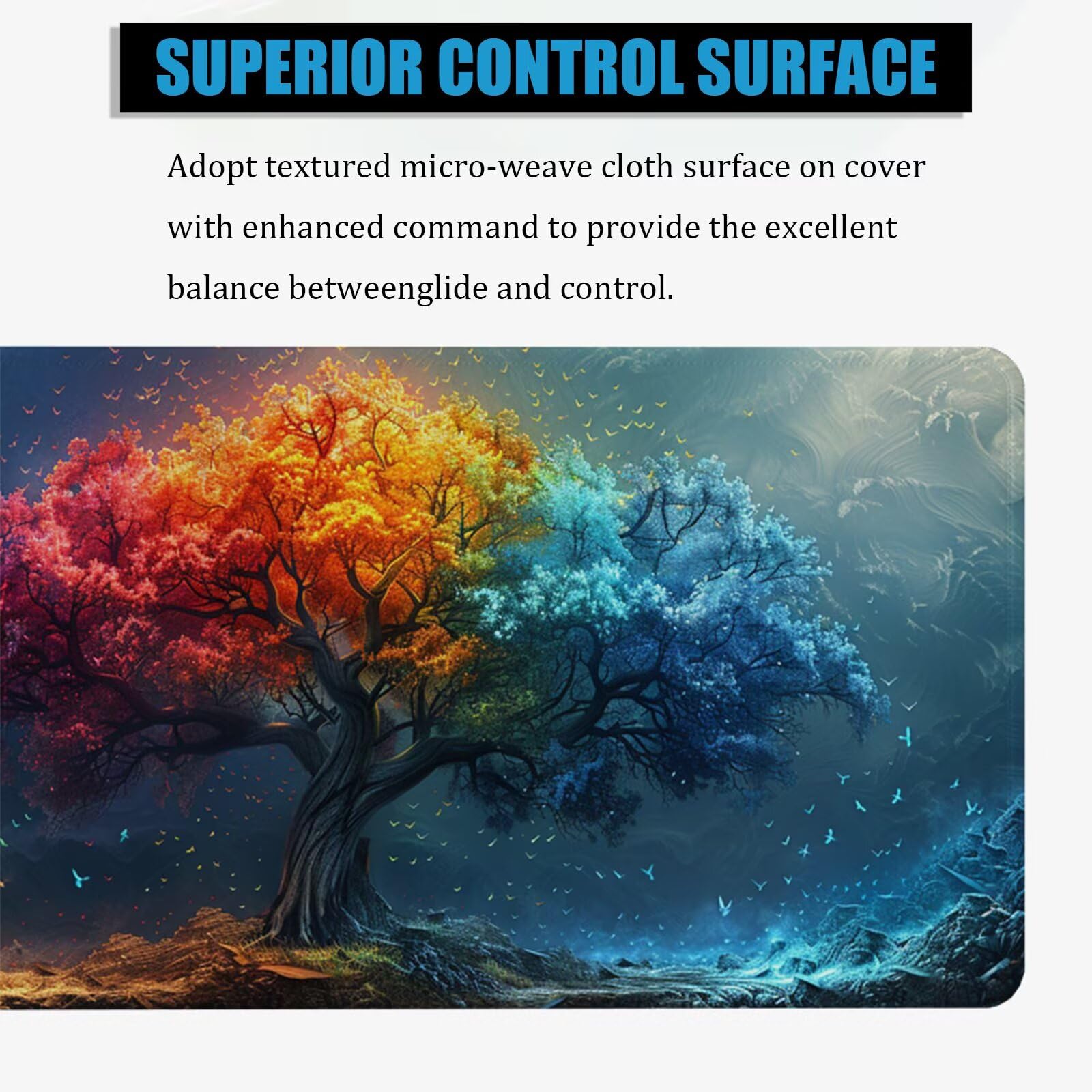Tappetino Mouse XXL Blu 150x1061 cm Mousepad Rosa Sottomano Scrivania Gaming, Base in Gomma Antiscivolo, Bordi Cuciti Rinforzati, Tappeto Mouse Grande per PC Desktop, Regalo Festa del Papà H0-982