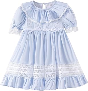 Girls Dress, Vintage Bluebell Heirloom Dress, White Lace, Puff Sleeve, Long Style for Spring and Autumn - Buy now
