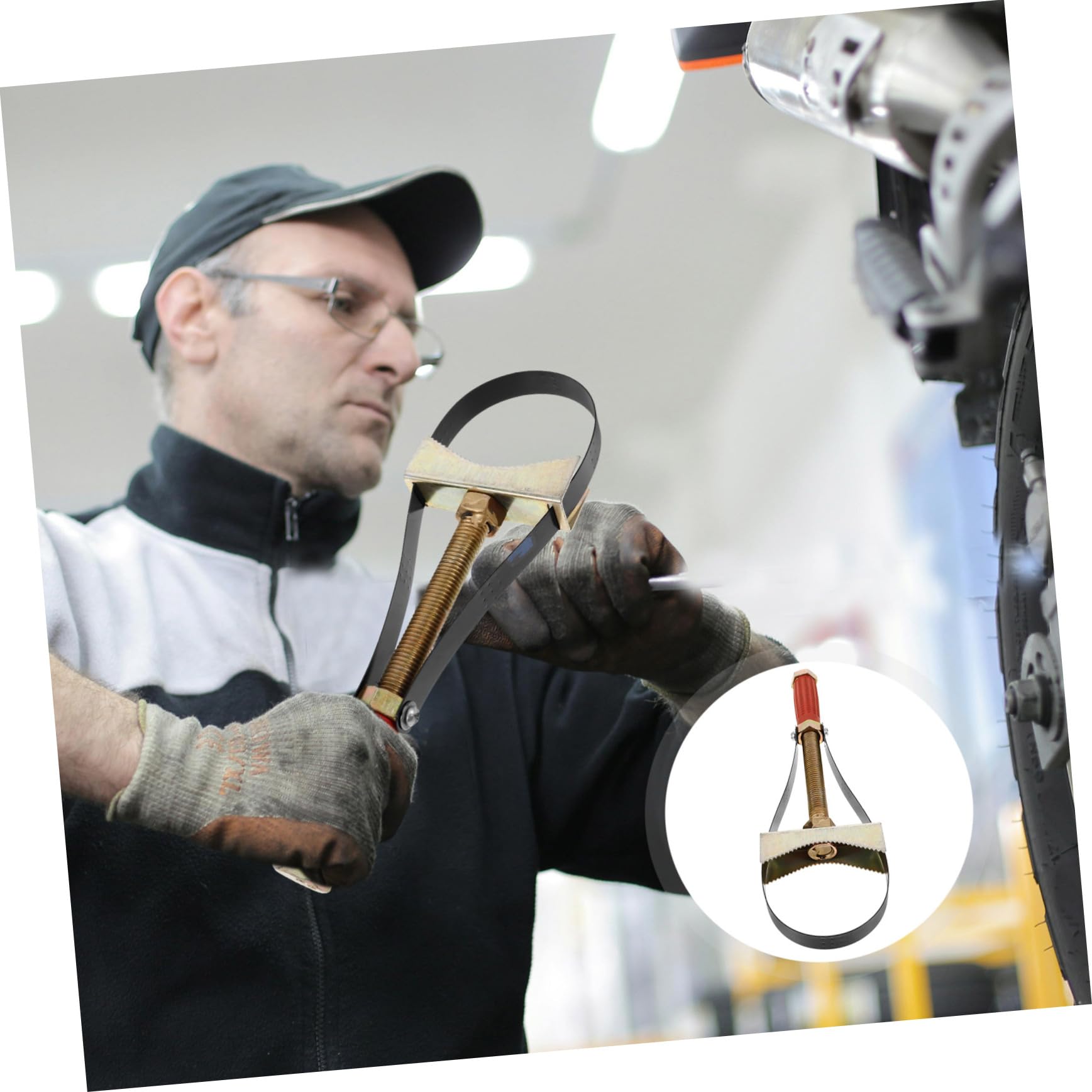 SOLUSTRE Chiave a Nastro Regolabile Per Filtro Dell'olio, Estrattore Smontatore Multifunzionale in Acciaio, Strumento Compatto Per Manutenzione Auto e Fai-da-te