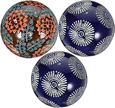 Alipis Bola Decorativa De Cerámica 3 Uds. Bolas De Porcelana Bolas Azules Y Blancas Bolas De Acuario Cuencos Decoración Colorida 10Cm