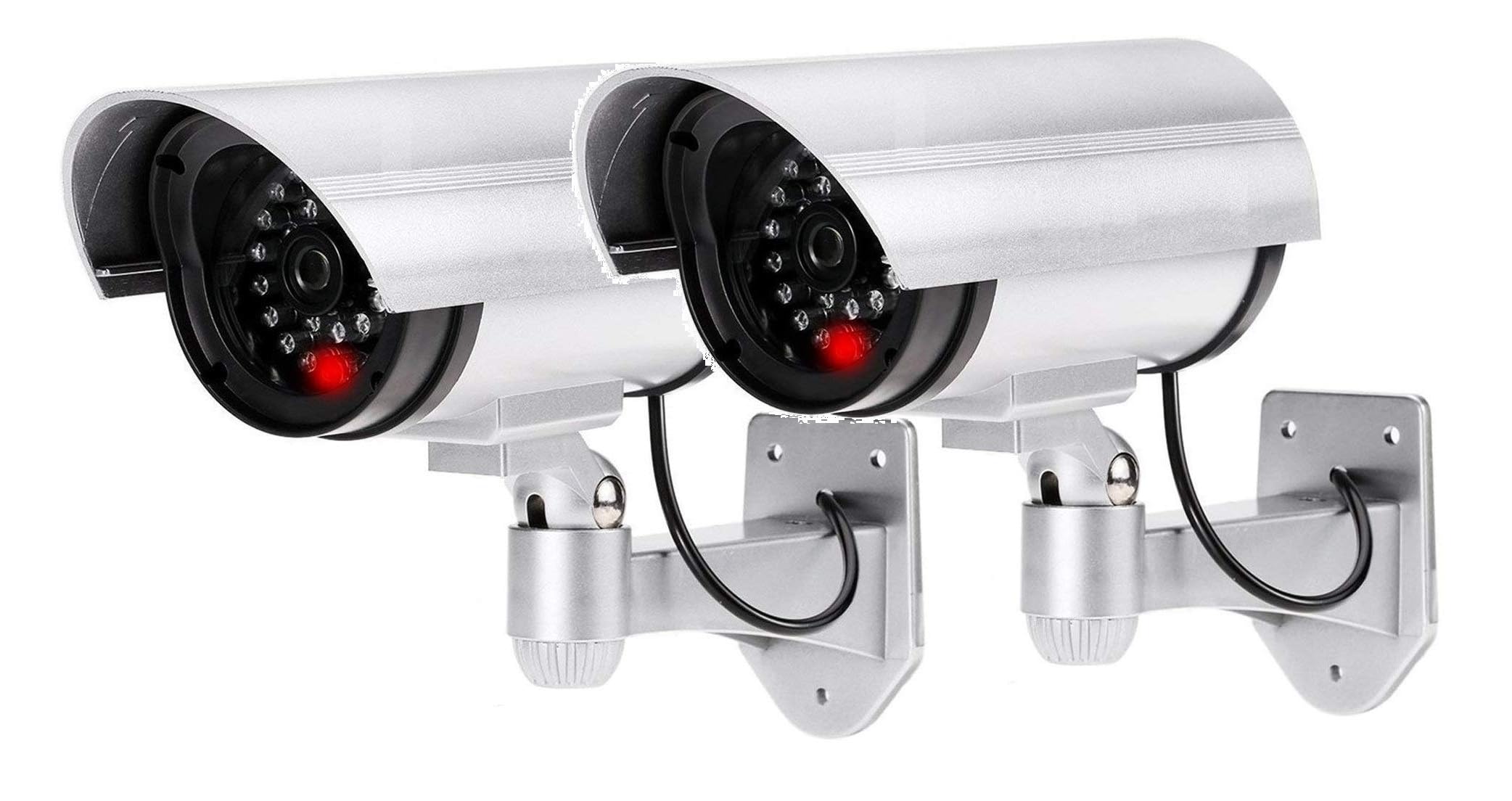 SUNBEET Fake Dummy Security CCTV Dome Camera with Realistic Look Recording Flashing Red LED Light Indoor and Outdoor Use, for Homes & Business (Silver Color) (Pack of 2)-image-10